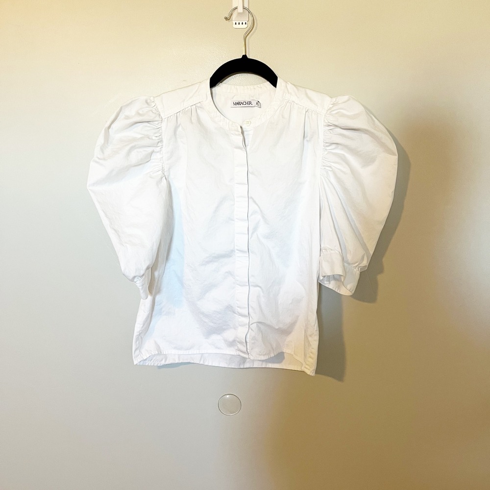 Maria Cher Soller Aime
Shirt White puff sleeve top xs‎